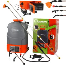 Atomizzatore Irroratore Nebulizzatore a Batteria a Spalla Zaino | da 20 Litri | Batteria Integrata 12V 8Ah | Pressione di Esercizio 1-4,5 Bar | 2 Lance | 4 Ugelli